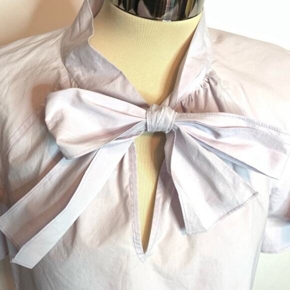 Rebecca Taylor poplin flutter sleeve top - Picture 4 of 9